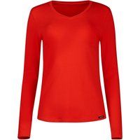 Langarm-Loungeshirt mit V-Ausschnitt