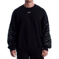 Strickpullover mit gestickten Diagonallinien