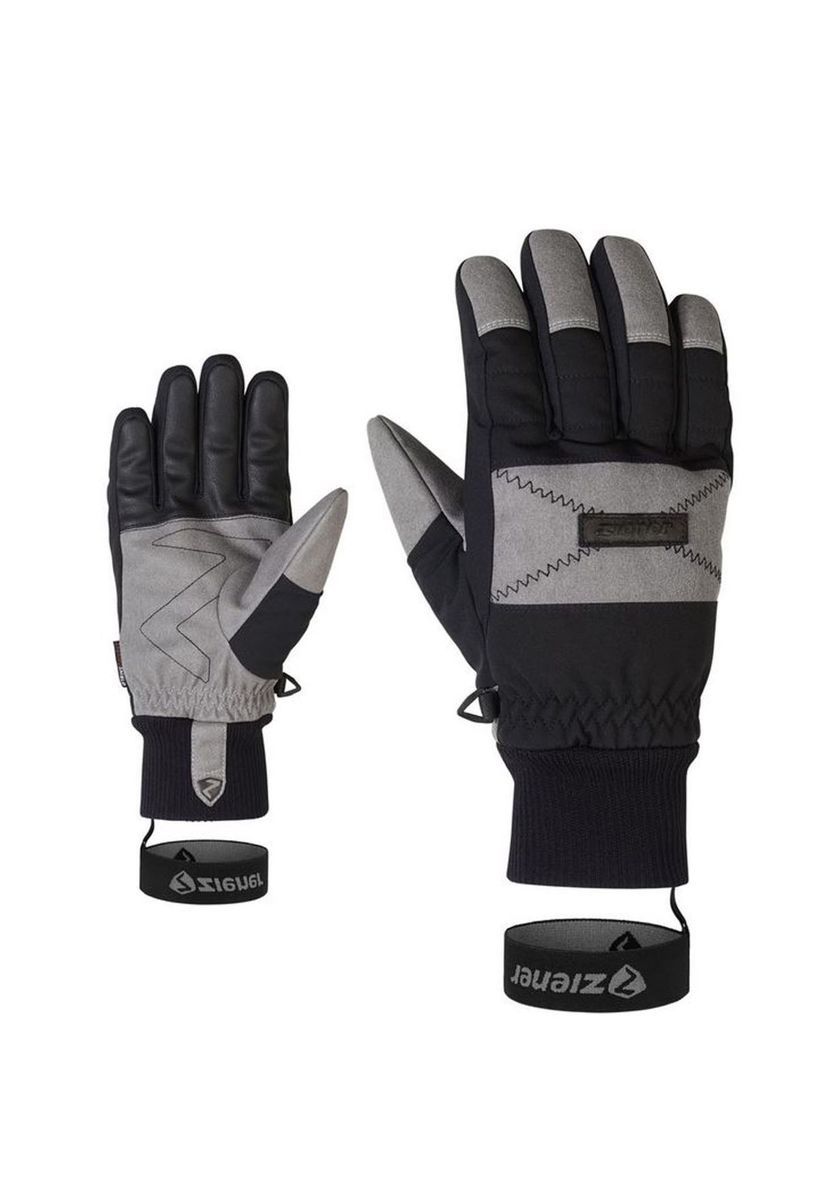 Ski-Handschuhe für Herren wasserdicht schwarz grau