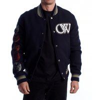 Bestickte Varsity-Wollbomberjacke