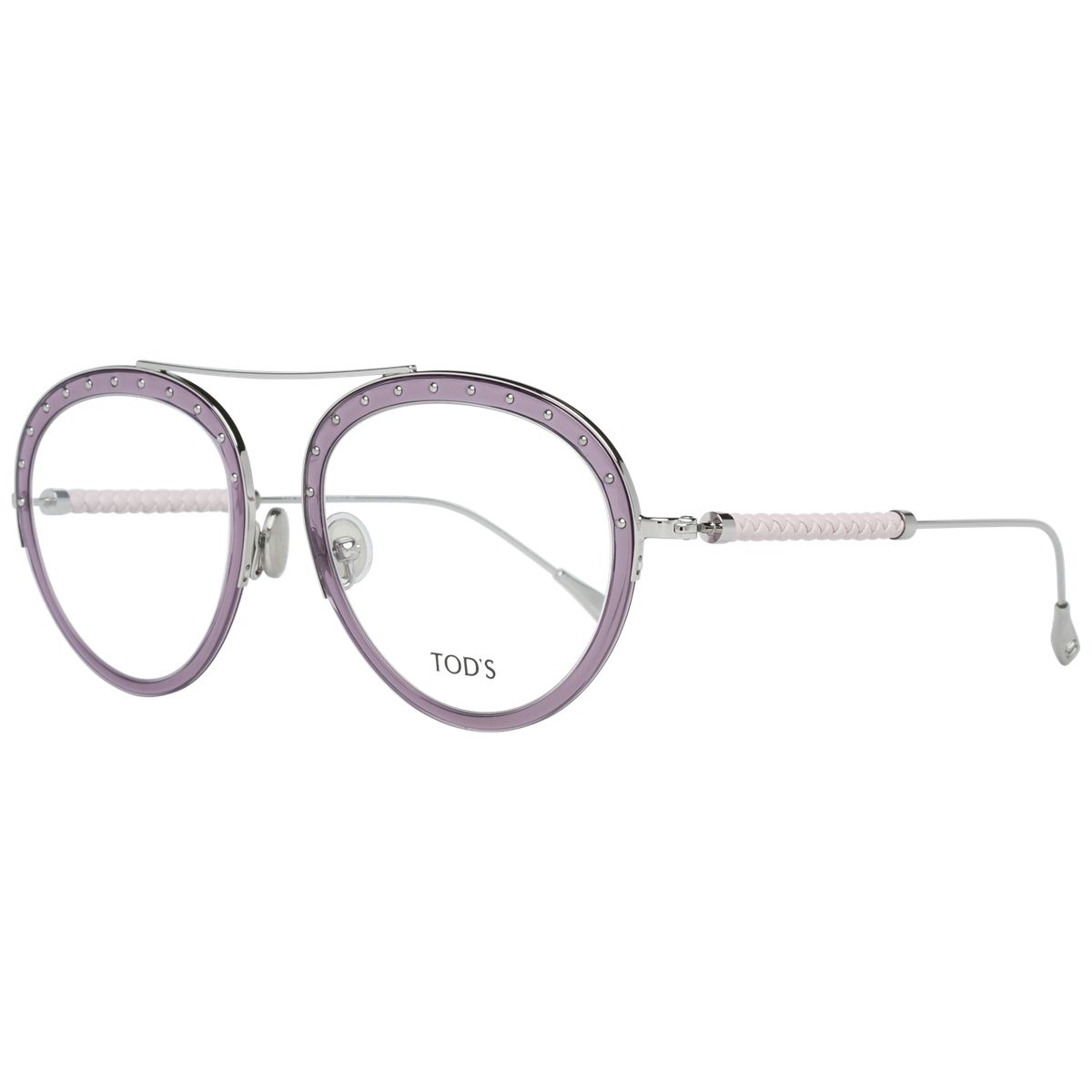 Runde Brille mit Doppelsteg und Nieten