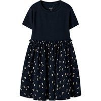 Kirsch-Print Kleid mit Ripp-Oberteil