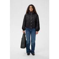 Kastige Steppjacke mit Kontrastärmeln