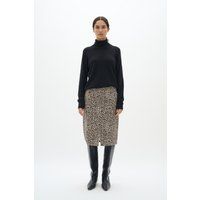 Bleistift-Jeansrock mit Leopardenmuster