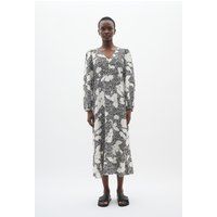 Midi-Kleid mit abstraktem Blumenmuster