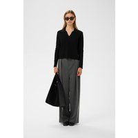 Rippenstrick-Pullover mit Polokragen