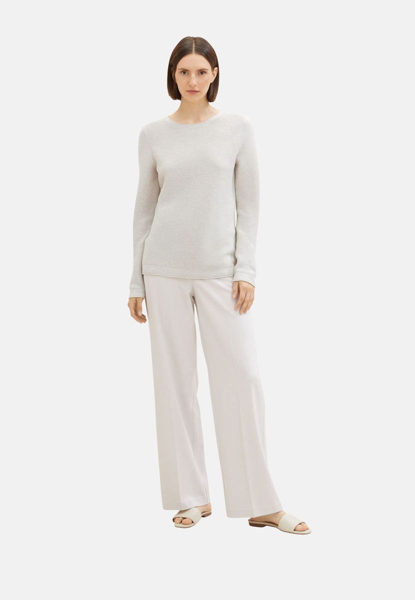 Strukturierter Strickpullover aus Baumwollmischung