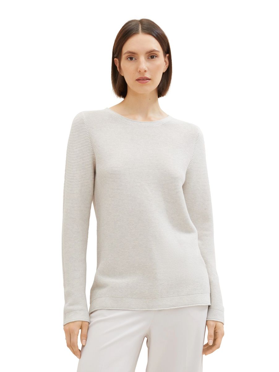 Strukturierter Strickpullover aus Baumwollmischung