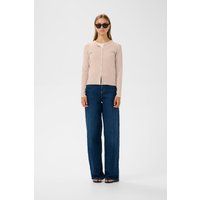 Klassischer Rippstrick-Cardigan mit Rundhals