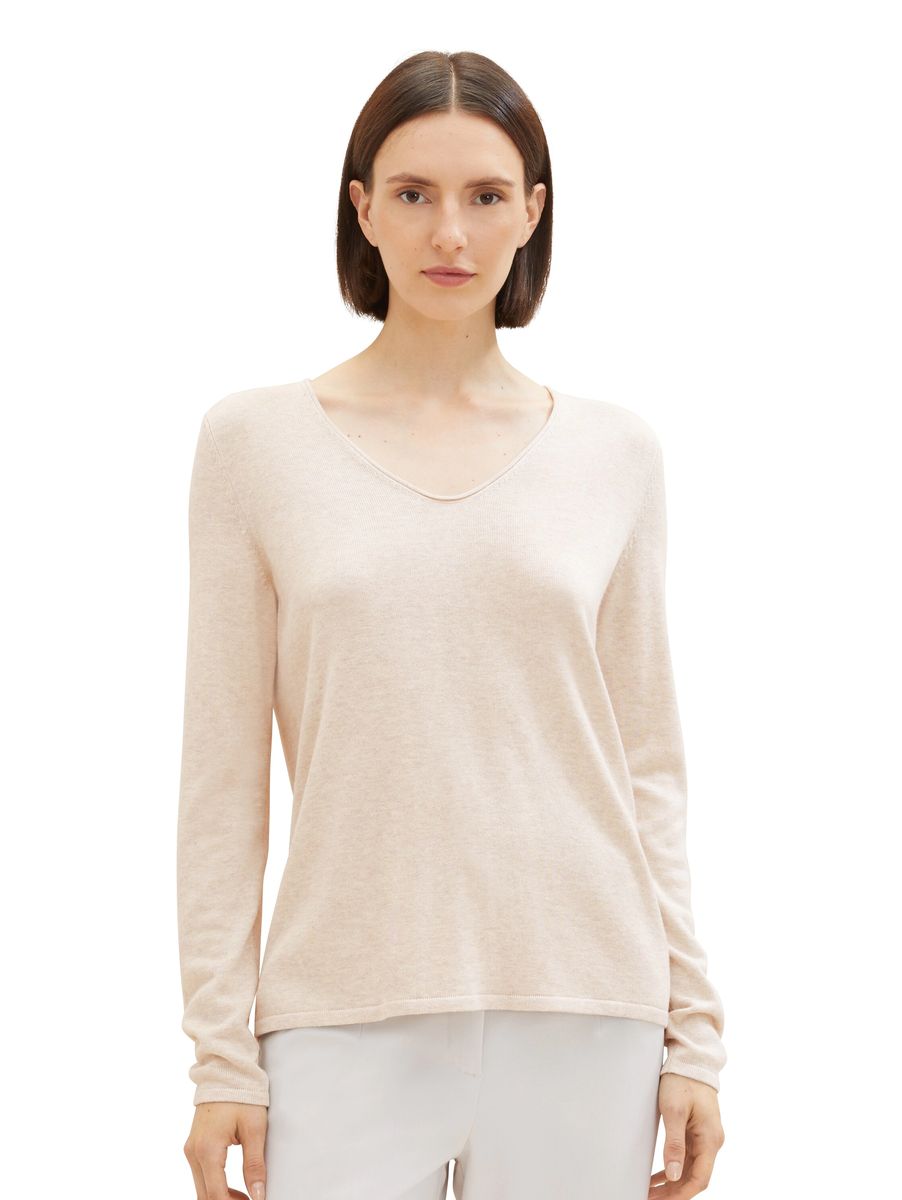 Eleganter Strickpullover mit V-Ausschnitt