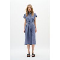 Hemdblusenkleid in Midilänge mit Gürtel