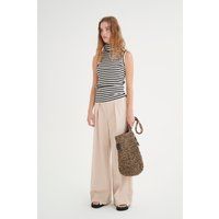 Gestreiftes ärmelloses High-Neck Top