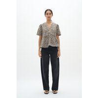 Schößchen-Bluse mit Leopardenmuster