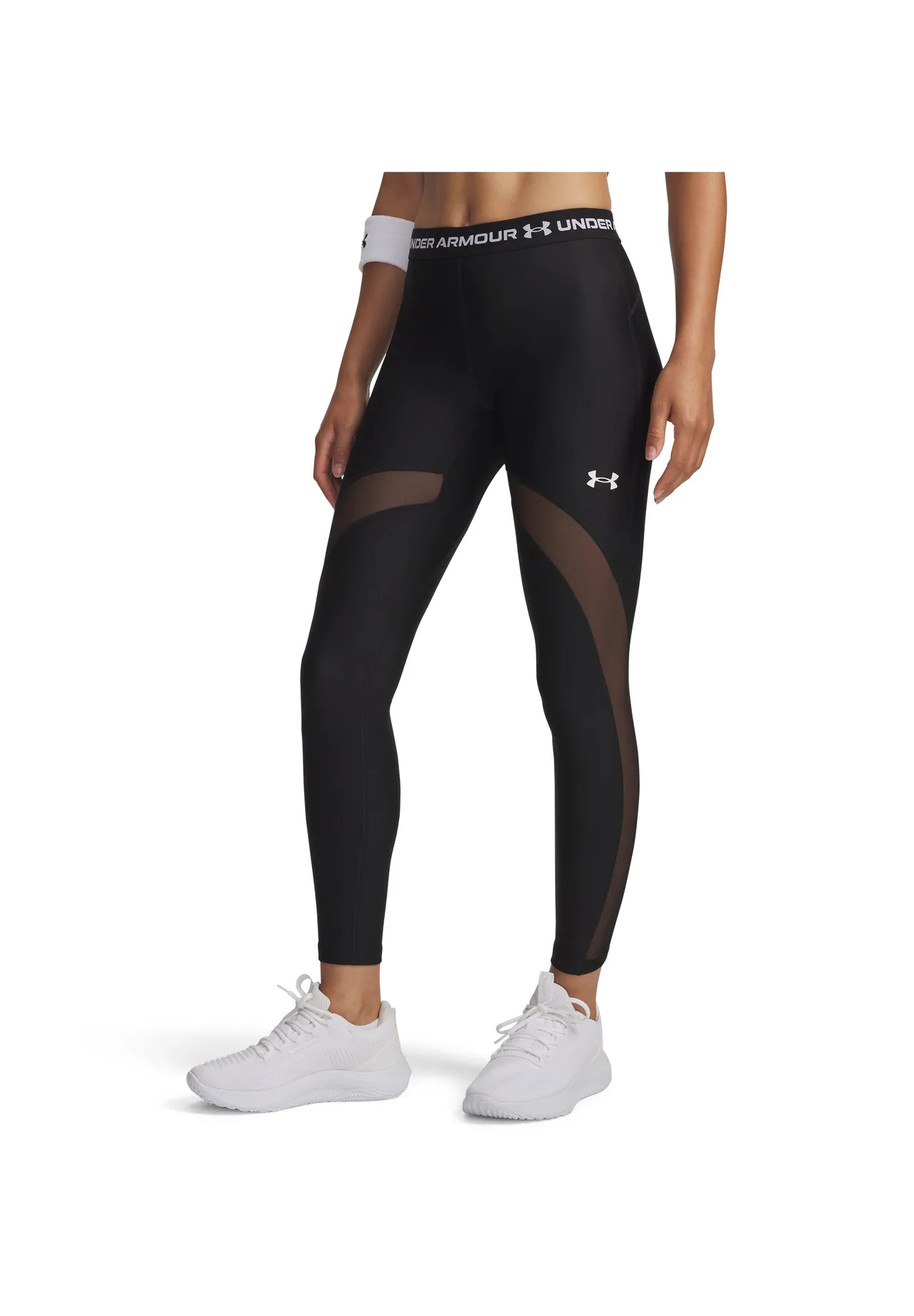 High-Waist Leggings mit Mesheinsätzen