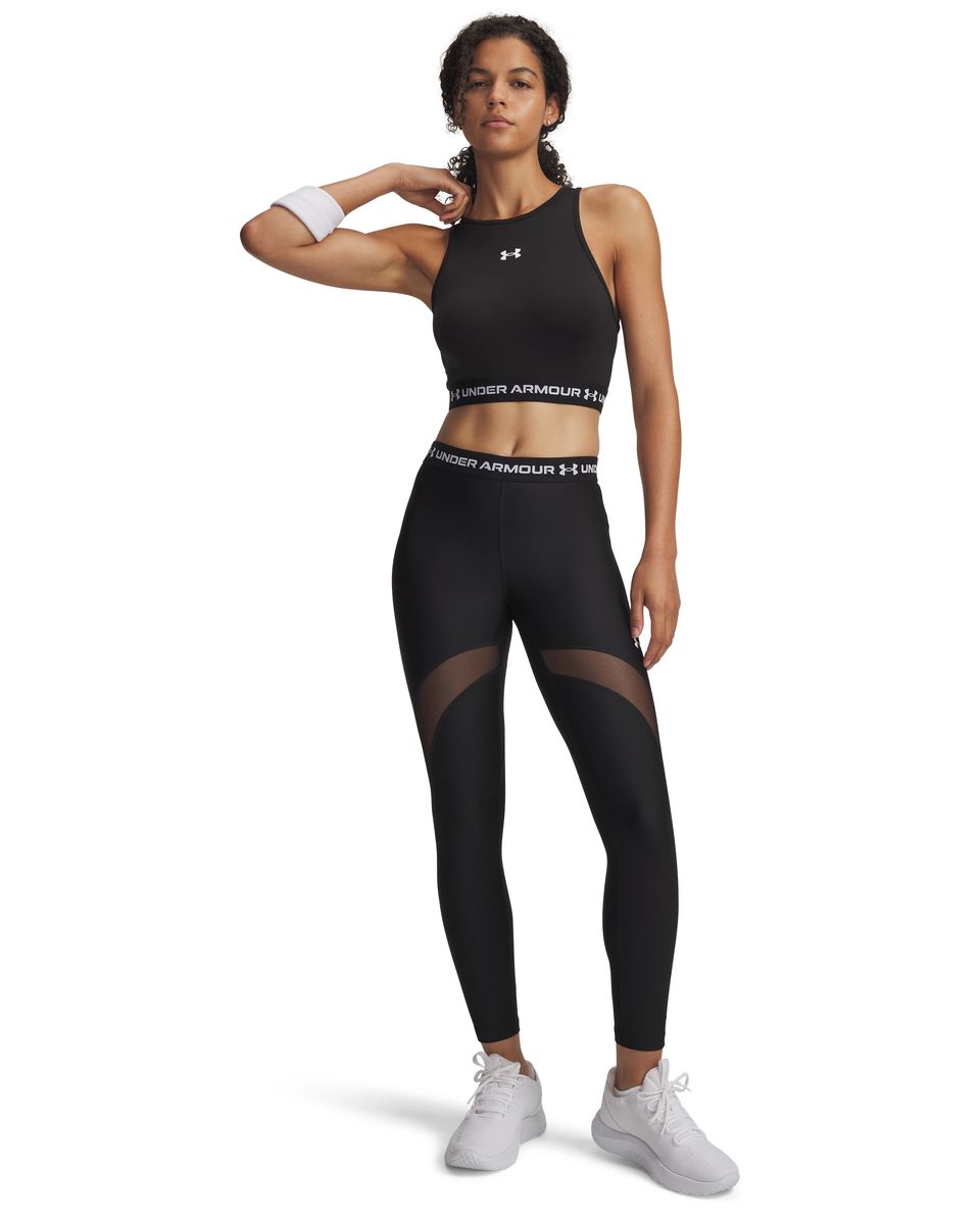 High-Waist Leggings mit Mesheinsätzen