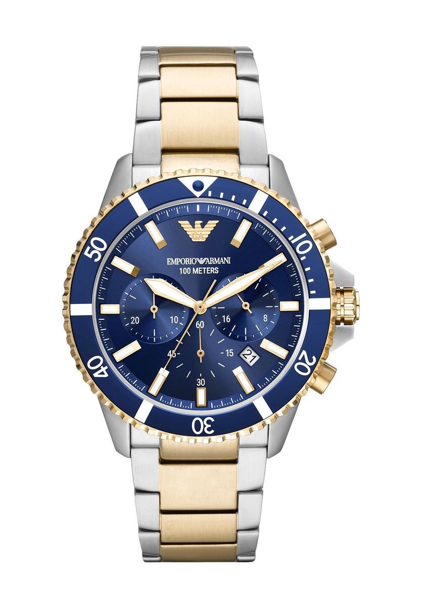 Herren Zweifarbige Chronograph Uhr