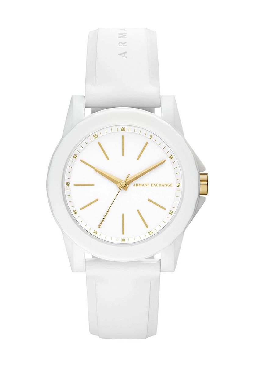 Sportliche weiße Silikon-Damenuhr