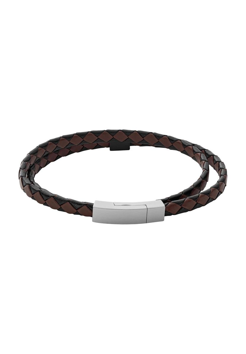 Geflochtenes Lederarmband Edelstahlverschluss