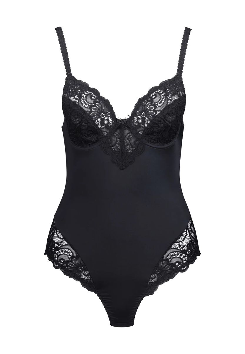 Eleganter Body mit Spitzenbesatz