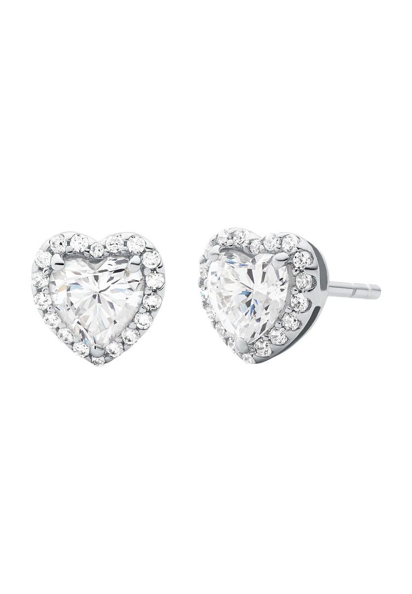 Herzförmige Ohrstecker mit Zirkonia