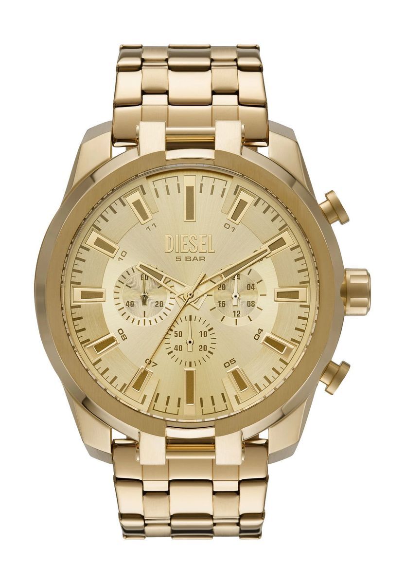 Goldfarbene Edelstahl Chronograph Uhr