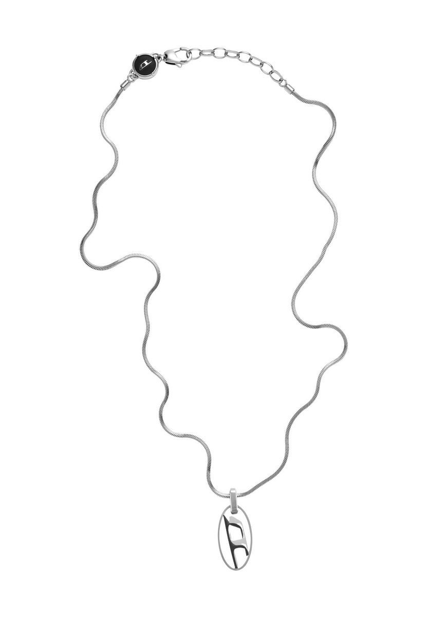 Silberfarbene Halskette mit Logo-Anhänger