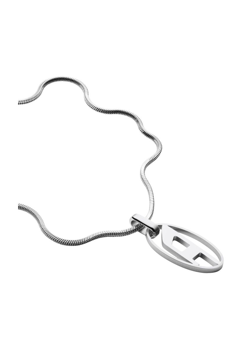 Silberfarbene Halskette mit Logo-Anhänger