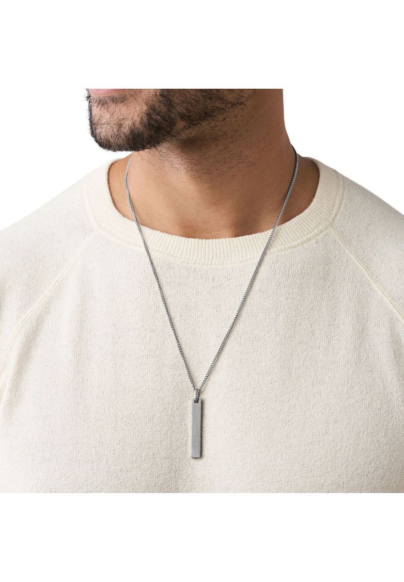 Herren Edelstahl Halskette mit Stab-Anhänger