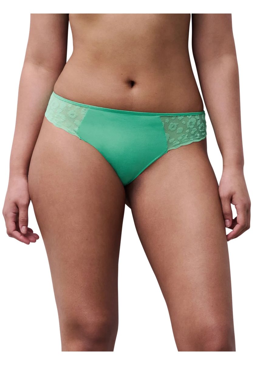 Mid-Rise Panty mit Leoparden-Mesh