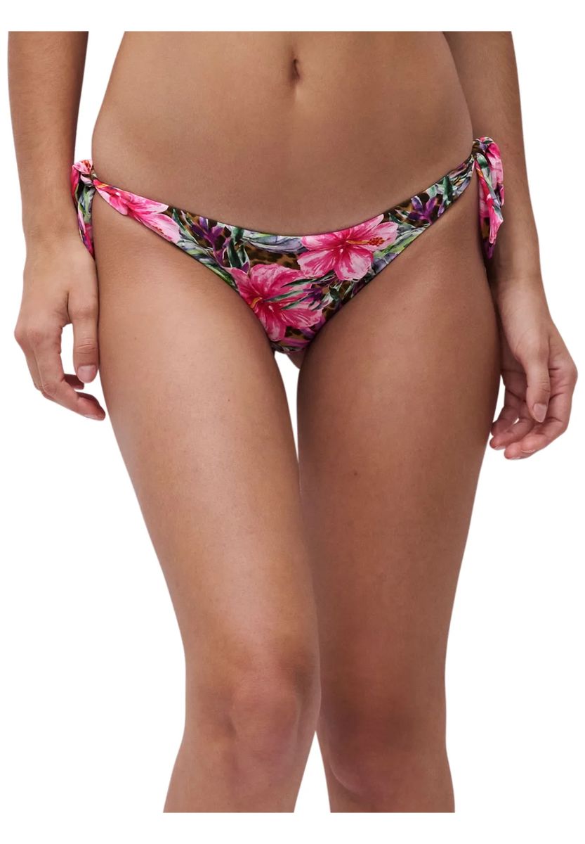 Bikinislip mit tropischem Hibiskus-Muster zum Binden