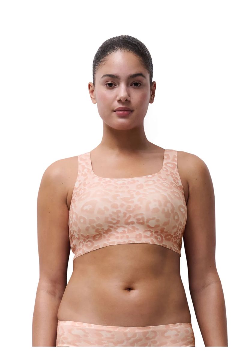 Nahtloses Bralette mit Leopardenmuster