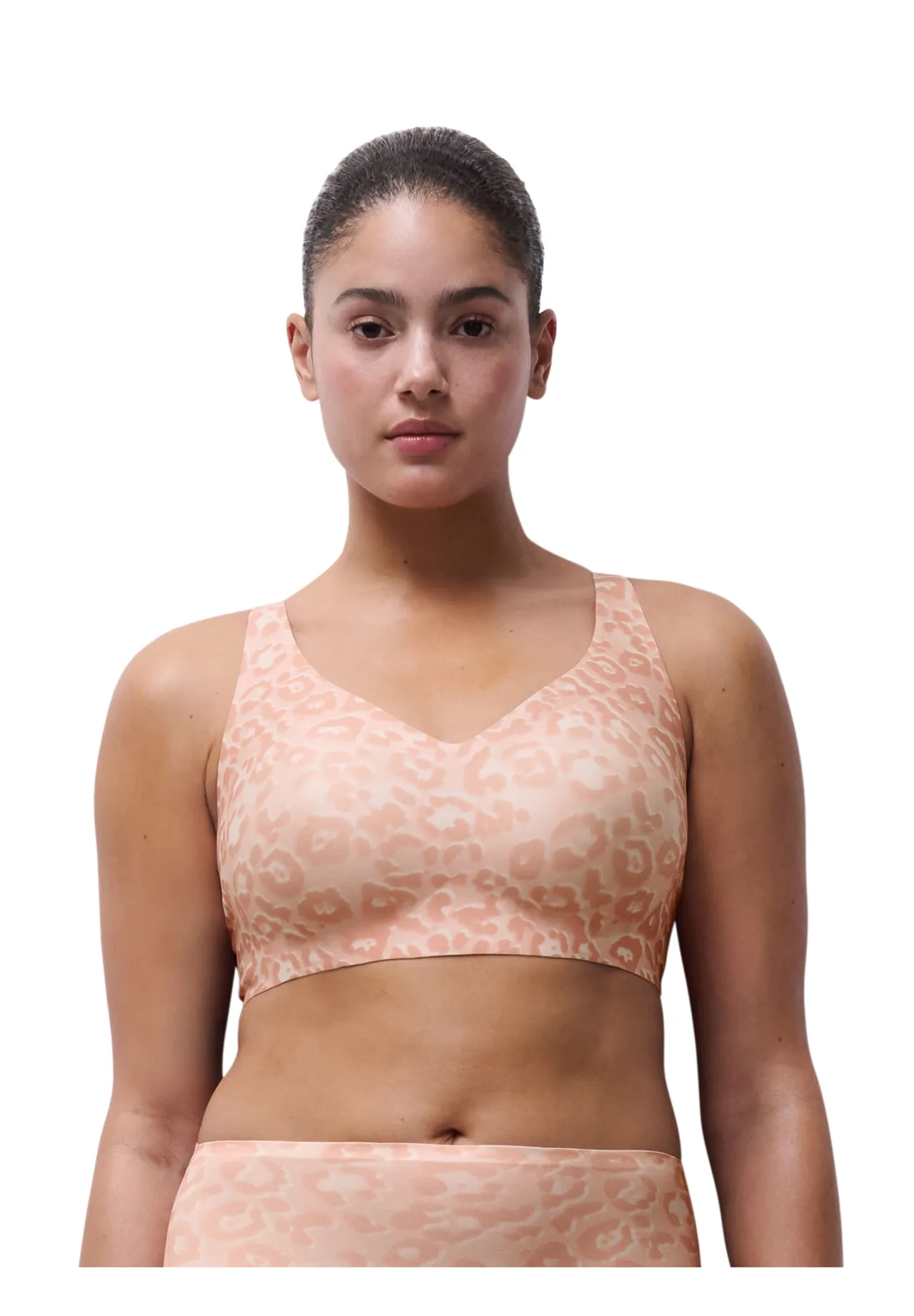 Nahtloses Bralette mit Leopardenmuster