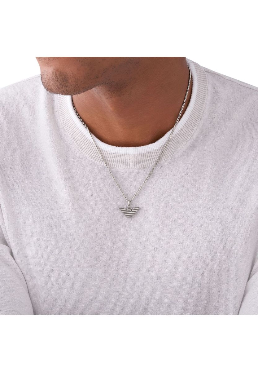 Silberfarbene Halskette mit Adleranhänger