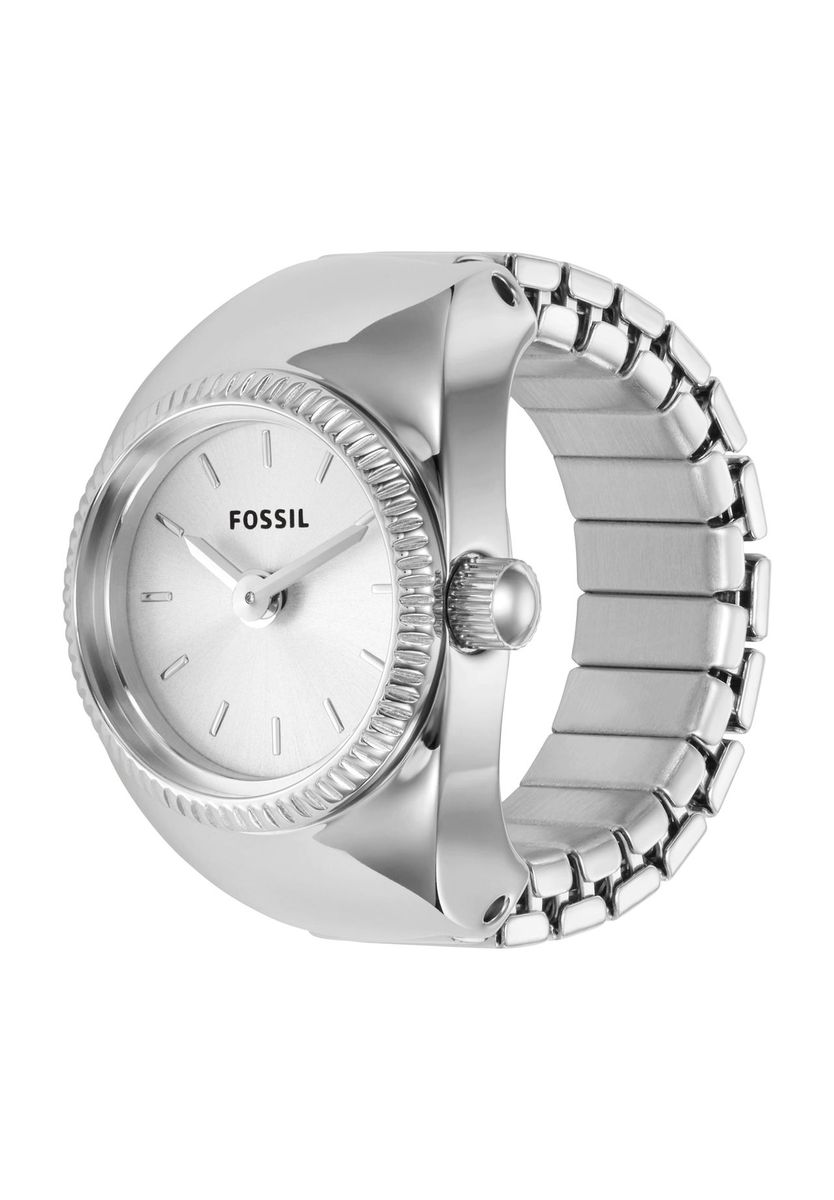 Silberfarbene Fingerring-Uhr