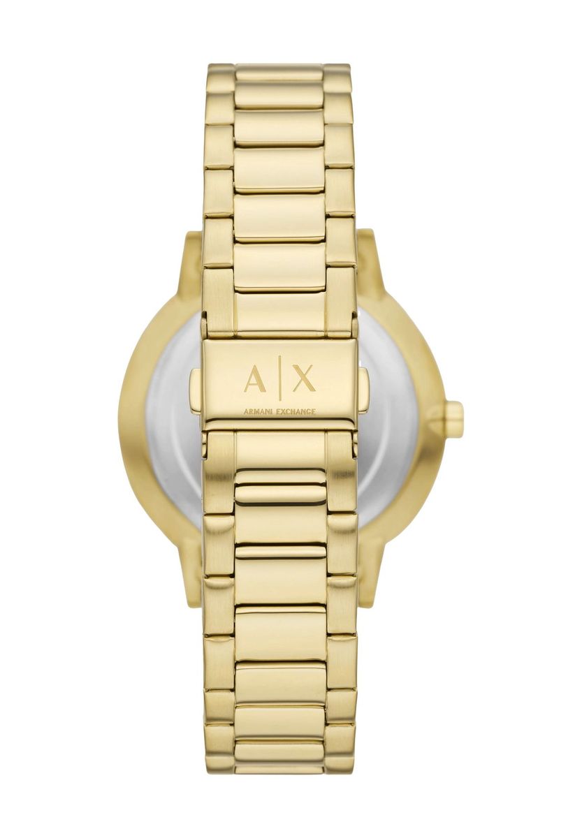 Elegantes goldfarbenes Uhren- und Armbandset