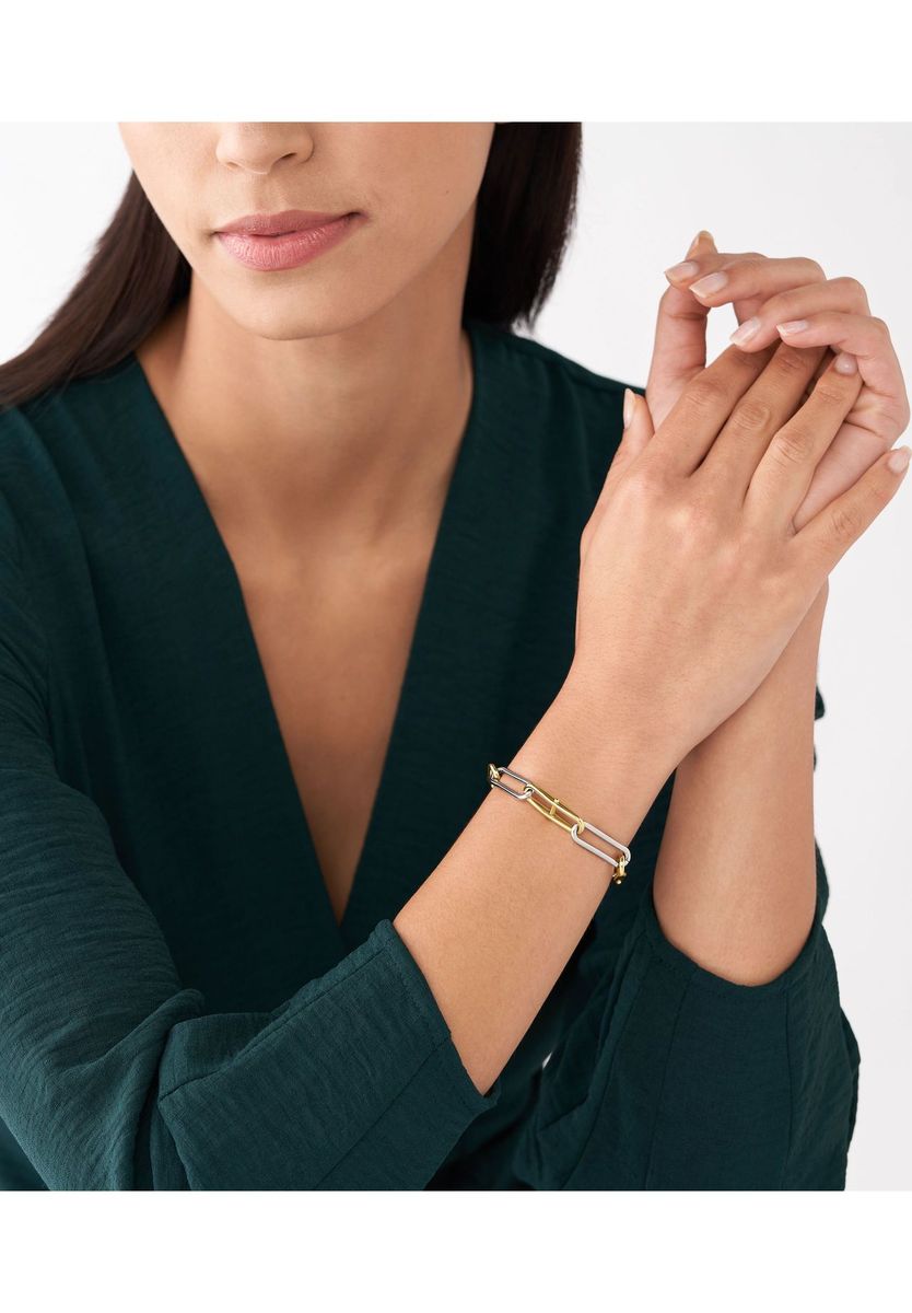 Zweifarbige Gliederarmband aus Edelstahl