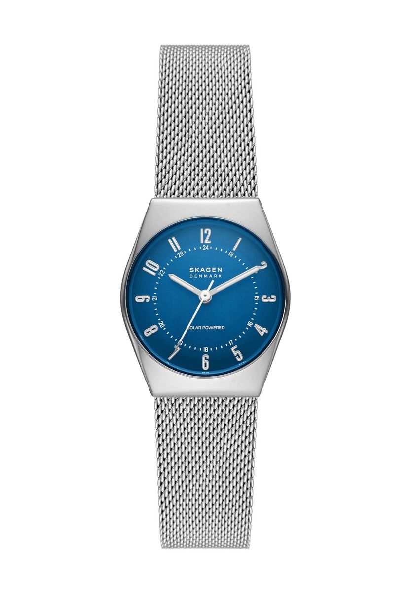 Elegante Solarbetriebene Uhr mit Blauem Zifferblatt