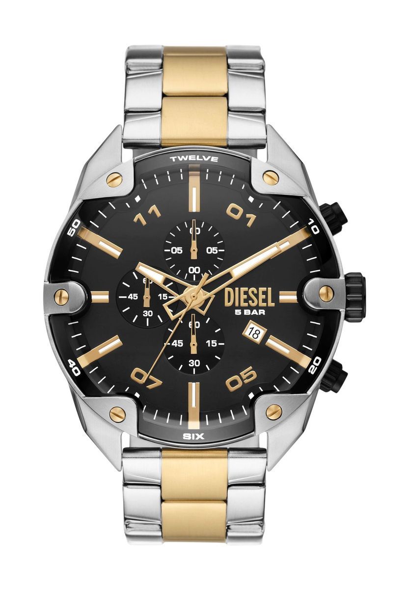 Bicolor Chronograph Uhr mit Schraubendetails