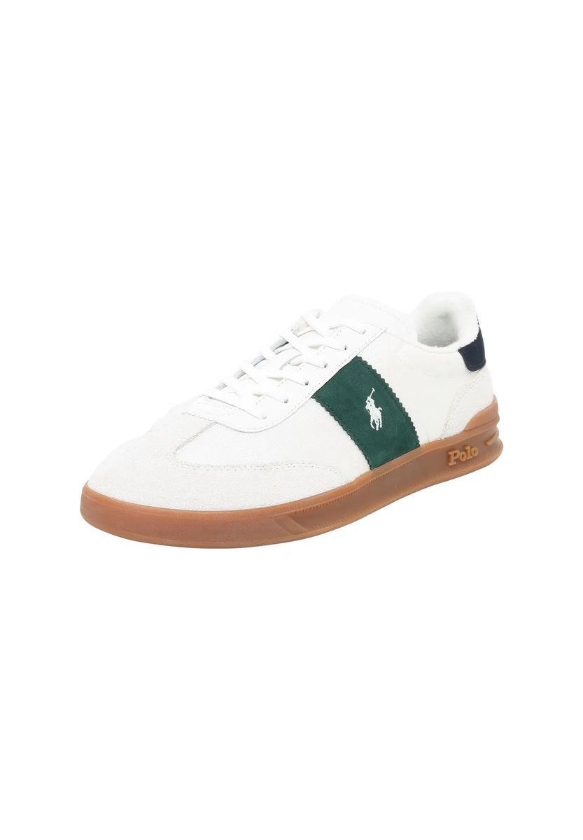 Leder-Sneaker mit Kontrast-Streifen