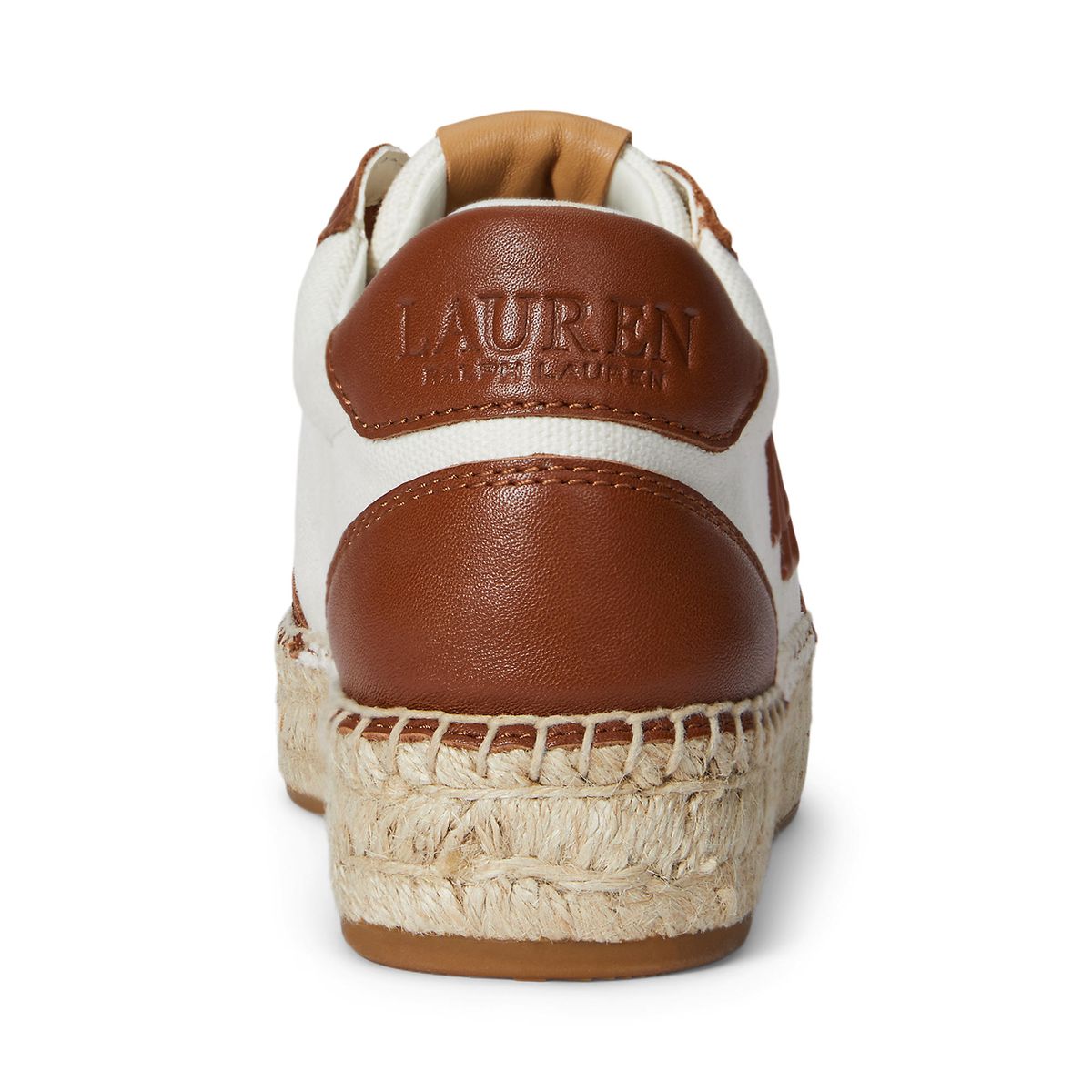 Leder-Espadrille-Sneaker mit Plateausohle