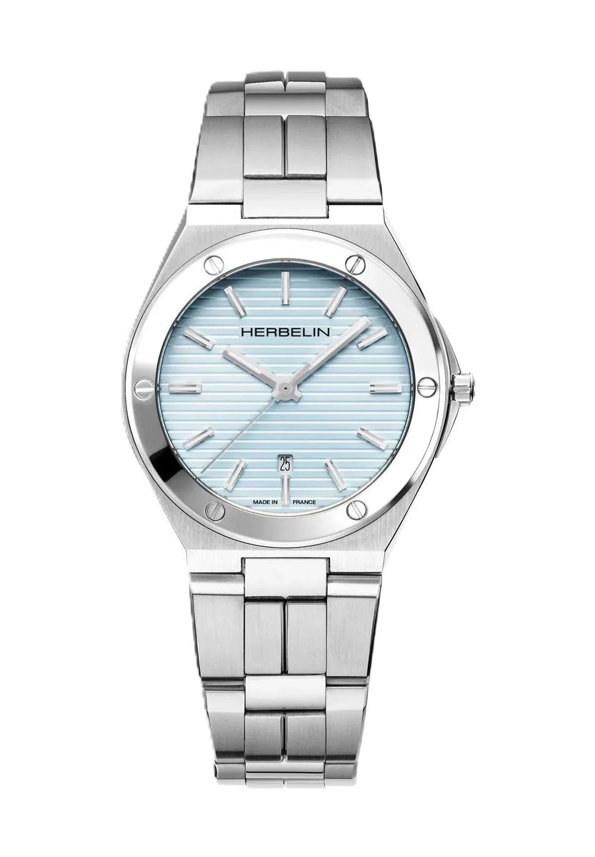 Armbanduhr mit integriertem Gliederband