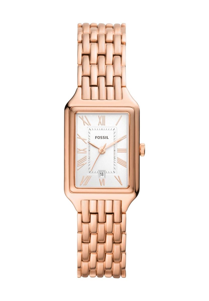 Elegante rechteckige Roségolduhr