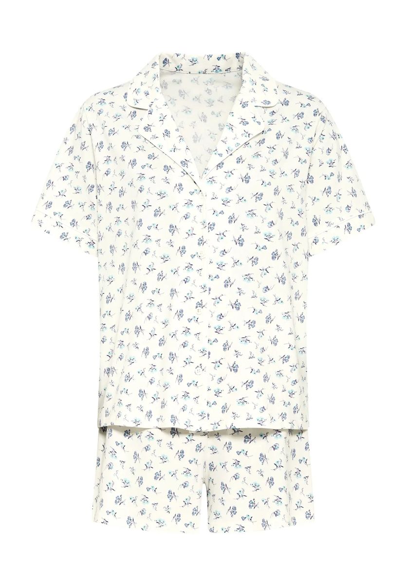 Kurzärmeliger Pyjama mit Blumenmuster