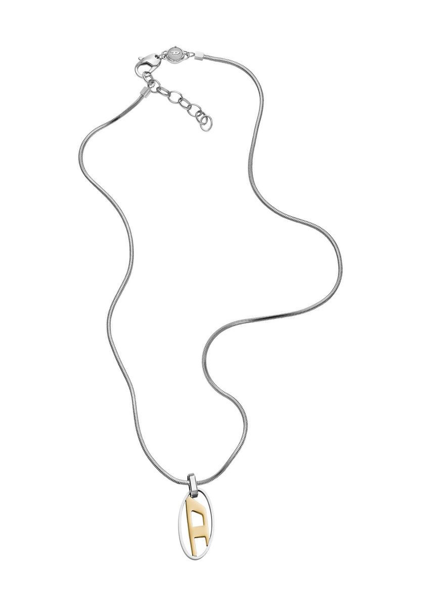 Bicolor Edelstahlkette mit Buchstaben-Anhänger