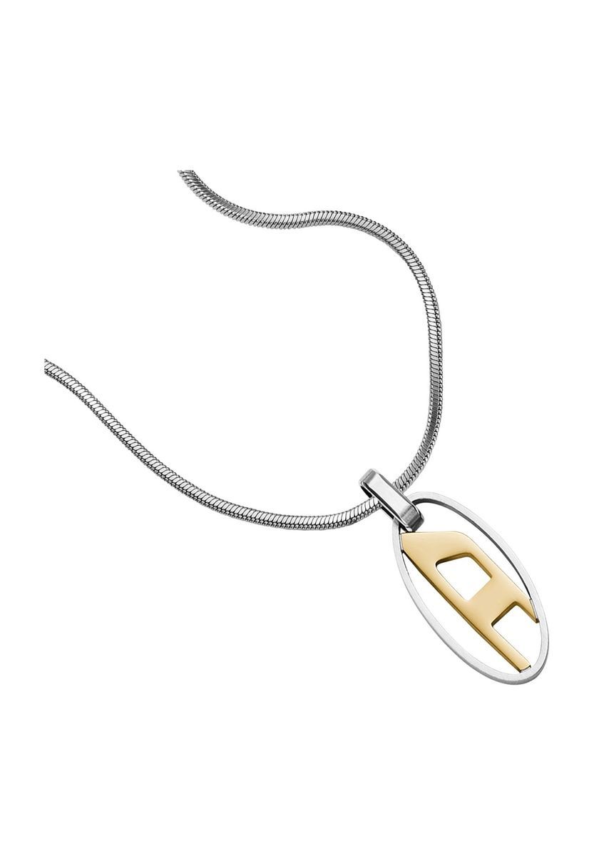 Bicolor Edelstahlkette mit Buchstaben-Anhänger