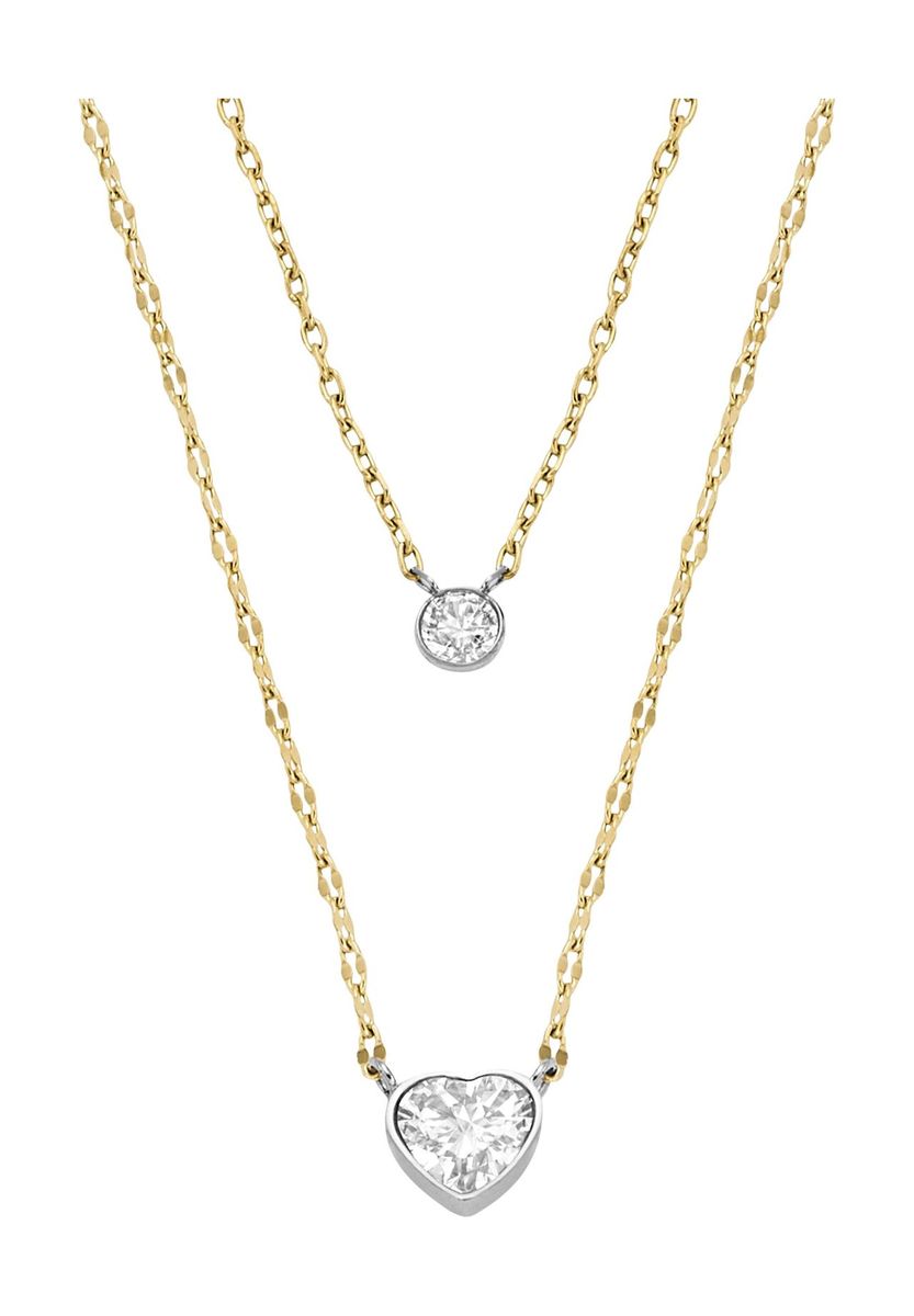 Zarte zweifarbige Halskette mit Anhänger