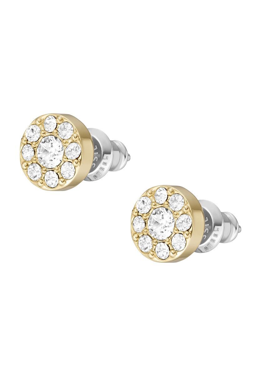 Goldfarbene Ohrstecker mit Kristallbesatz