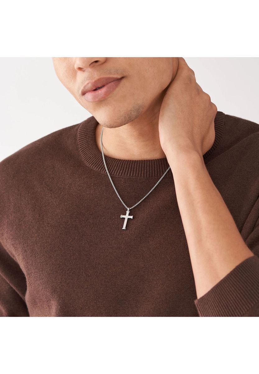 Halskette mit Kreuzanhänger aus Edelstahl
