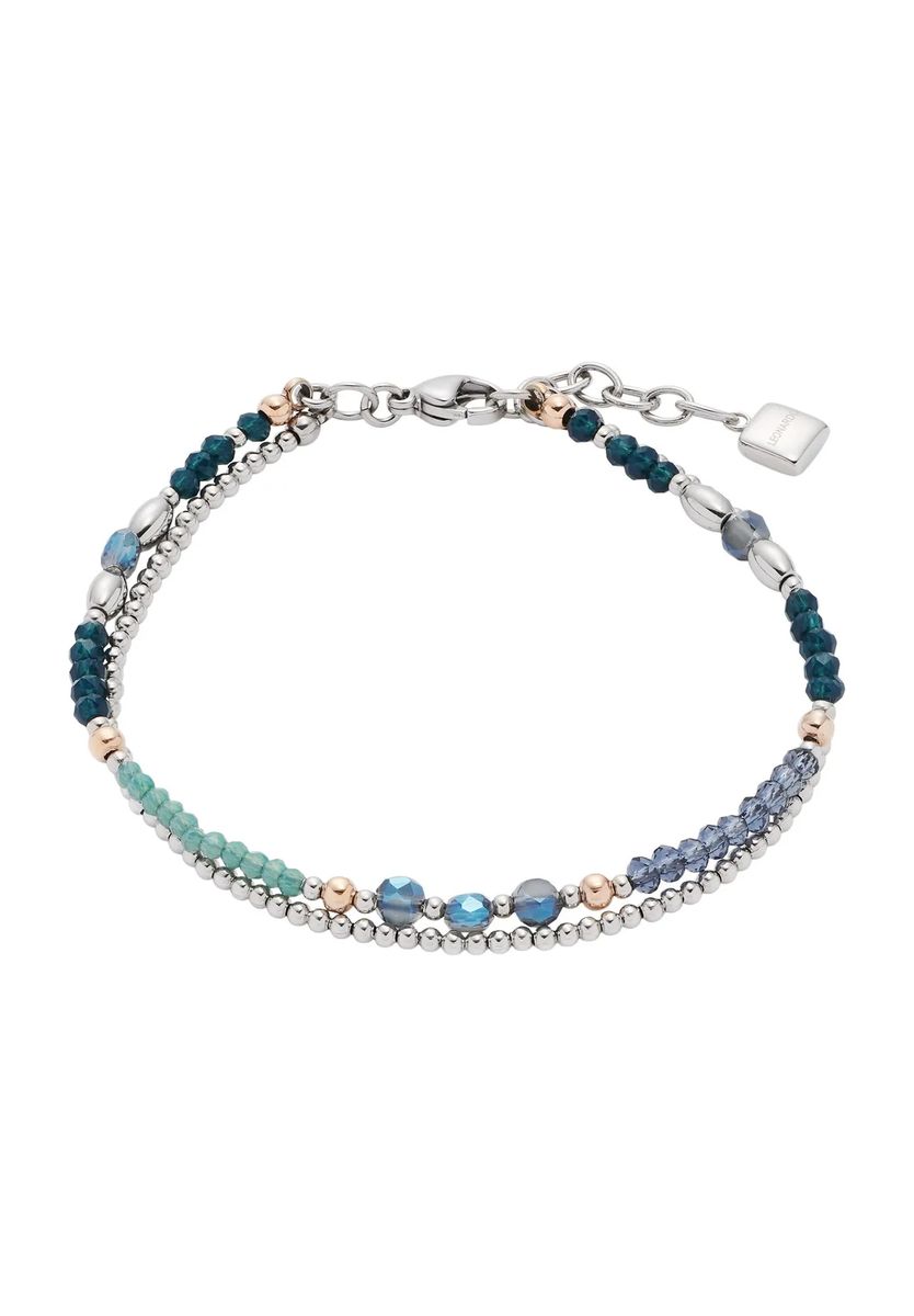 Doppelreihiges Perlenarmband aus Edelstahl