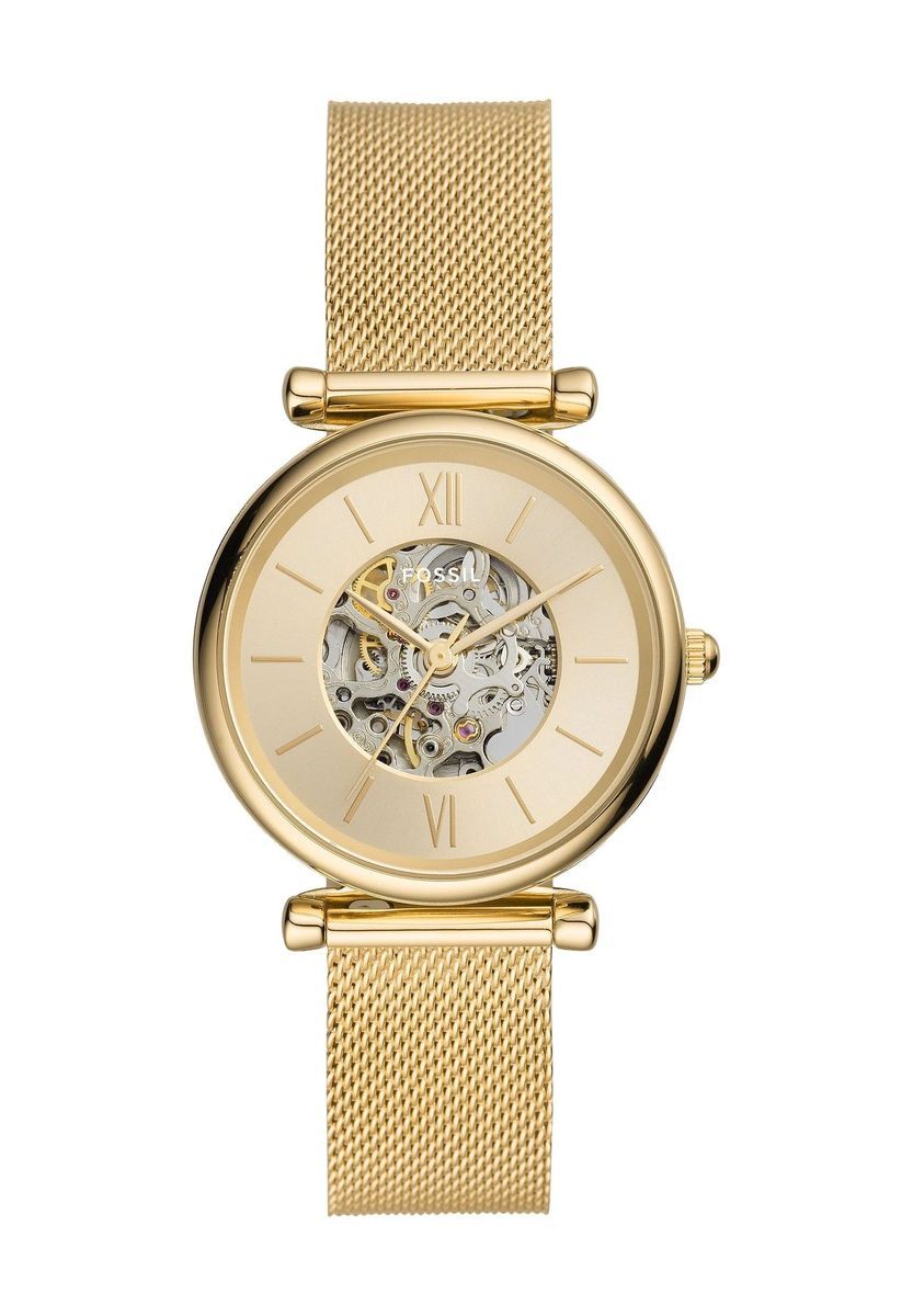 Automatikuhr mit goldenem Mesh-Armband